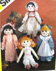 6141 SIMPLICITY 21'' RAG DOLL, CAMI, BLOOMERS, DRESS, BONNET, SHOES PATTERN UNCUT